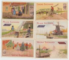 cca 1900 6 db Suchard litho gyűjtőkártya / litho collecting cards