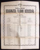 1867 Szakolca város tisztújító közgyűlésének ereménye plakát 40x55 cm