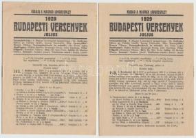 1929 Magyar Lovaregylet - Budapesti Versenyek. Turf 2 db