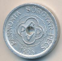 ~1940. "Pannónia Sörgyár Pécs / Háziital 1 Liter" Al szükségpénz T:2