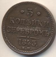 Oroszország 1843. 3k Cu "I. Miklós" T:2- Russia 1843. 3 kopeks Cu "Nicholas I" C:VF