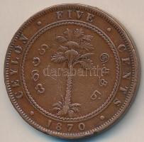 Ceylon 1870. 1P "Viktória" T:3
Ceylon 1870. 1 Peso "Victoria" C:F