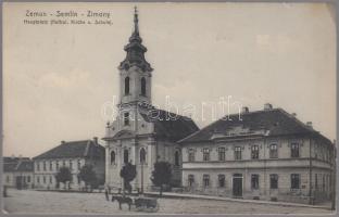 Zimony Main square, catholic church, school (EK)
