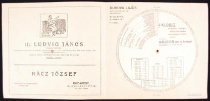 cca 1927 Krayer festékgyár radiátor mérési táblázat 4p. 25x24 cm