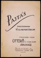 cca 1940 Pajtás üvegtechnikai kislaboratórium. Technikai jegyzet és kísérletek leírása 24p ábrákkal