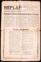 1956 A Néplap c. debreceni újság október 26.-i száma a forradalom híreivel, kissé megviselt állapotban