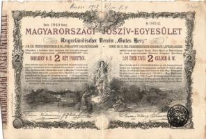 1888. "Magyarországi Jószív Egyesület" sorsjegye 2Ft-ról magyar és német nyelven T:III