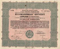 1925. Államadóssági kötvények 125.000K + 250.000K (2x) + 500.000K + 1.000.000K (2x) + 10.000.000K sz...