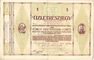 1940. "Budapesti szobafestő, címfestő, mázoló, aranyozó és fényező Ipartestületi hitelszövetkezet" üzletrészjegye 40P-ről, szelvényekkel T:III