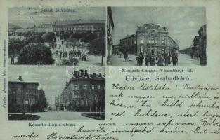 Szabadka St. István square, Kossuth street, Wesselényi street, casino