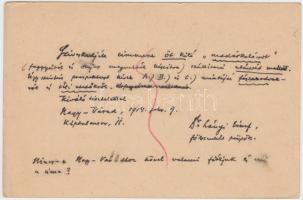 1914 dr. Lányi József püspök saját kézzel írt levelezőlapja