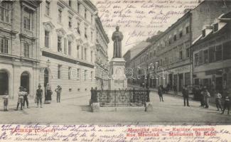 Zagreb Mesnicka ulica / street, Kacic statue, the shop of Gjuro Matic (EK)