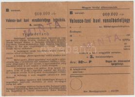 1934 Velence tavi bérlet minta 000 sorszámmal