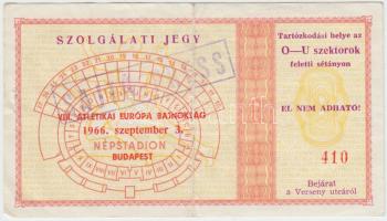 1966 Népstadion szolgálati jegy athletikai EB re sajtó részére