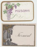 2 db háború előtti borcímke