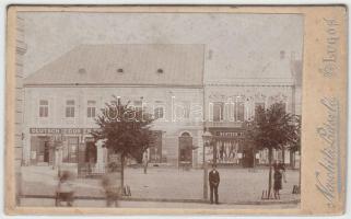 cca 1890 Lugos főtér üzletekkel fotó / Lugoj photo 7x9 cm