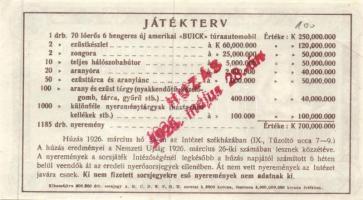 1926. "Fehér Kereszt Országos Lelencház Egyesület" sorsjegye 5000K T:I-