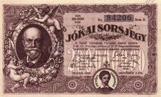 1925. "Jókai sorsjegy" 20.000K T:I-