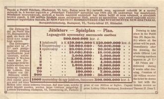 1925. "Jókai sorsjegy" 20.000K T:I-