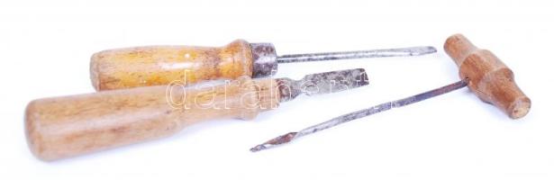 3 db fanyelű véső-, ill. egyéb szerszám