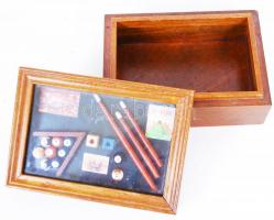 Biliárd témájú faládika 12x17x8 cm