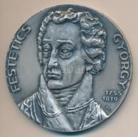 Képíró Zoltán (1944-1981) 1977. "MÉE Keszthely - Festetics György 1755-1819 / Keszthely Város Nagyjai Sorozat X." ezüstpatinázott Br emlékérem (60mm) T:1- Csak 102db! R!