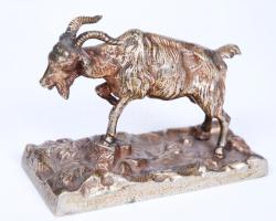 Kecske réz figura, jelzés nélkül, h:12 cm, m:9 cm / Copper goat