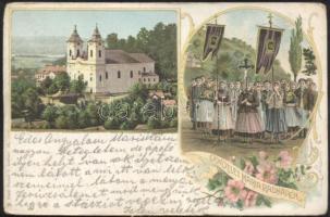 Máriaradna church, pilgrimage, litho (fa)