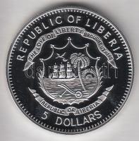 Libéria 2011. 5$ ezüstözött Cu "Nagy Hadvezérek / Erwin Rommel" T:PP Csak 2000db! Liberia 2011. 5 Dollars silver plated Cu "The Greatest Warlords of History / Erwin Rommel" T:PP Only 2000 examples!