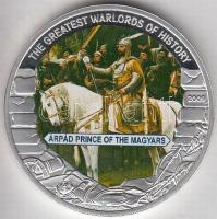 Libéria 2009. 5$ ezüstözött Cu "Nagy Hadvezérek / Árpád fejedelem" T:PP Csak 2000db!
Liber...