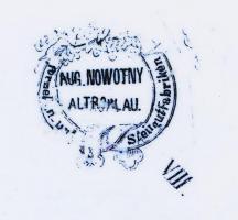 Aug. Nowotny Altrohlau fajansz mélytányér, hibátlan, d:23 cm