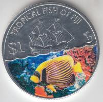 Fiji szigetek 2009. 5$ "Trópusi halak / Csíkos Pillangóhal" multicolor CuNi T:1 Fiji Islands 2009. 5 Dollars "Tropical fish of Fiji / Striped Butterfly fish" multicolour CuNi C:Unc
