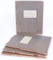 1936-1938  Czene Imre kertész tanuló iskolai  naplója, összesen 4 db füzet