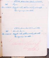 1936-1938  Czene Imre kertész tanuló iskolai  naplója, összesen 4 db füzet