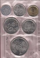 Spanyolország 1980. "Labdarugó VB" szett 6 klf db 50c-100P T:1 eredeti dísztokban és tanúsítvánnyal! Spain 1980. "World Cup soccer games" set, six different coins in original pack 50 centimos-100 Pesetas C:Unc