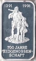 Svájc 1991. "700 éves a Svájci Államszövetség" Ag befektetési nemesfémtömb (1oz./0.999) T:PP Switzerland 1991. "700th anniversary of the Swiss Confederation" Ag precious metal array (1 ounce/0.999) C:PP