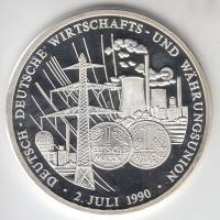 Németország 1990. "Németország újraegyesítése" Ag emlékérem (19.89g/0.999) T:PP Germany 1990. "German reunification" Ag commemorative medallion (19.89g/0.999) C:PP