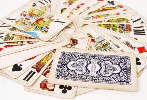 1930 Komplett Piatnik tarokk kártya és A Tarokkjáték szabályai című füzet