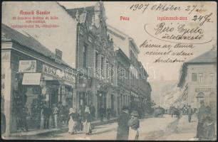 Pécs Irgalmasok utca, Ármuth Sándor, Köszl János, Hirschler üzletei (fl)