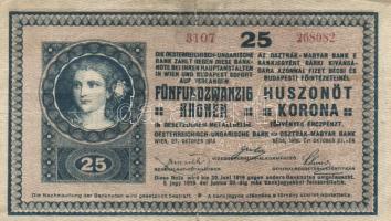 1918. 25K "3107/ 3,5mm" hullámos hátlap T:III,III-