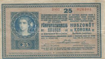 1918. 25K "3003" sima hátlap T:III