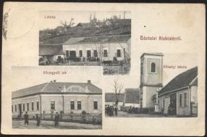 Kozármisleny Kiskozár, Stark Géza vendéglője, közjegyzői lak, községi iskola (Rb)