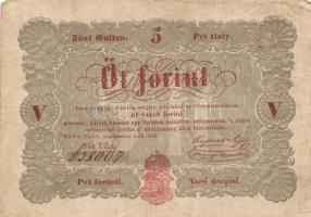 1848. 5Ft "Kossuth bankó" piros T:III