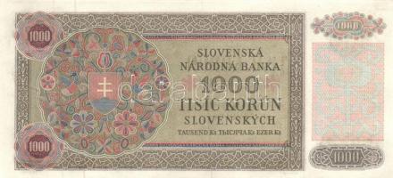 Szlovákia 1940. 1000K T:II
Slovakia 1940. 1000 Korun C:XF