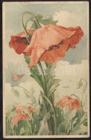 Poppy litho, artist signed (fl)