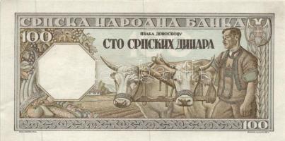 Szerbia / német megszállás 1943. 100D (2x) sorszámkövető T:I-,II
Serbia / German occupation 1943. 10...