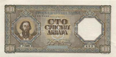 Szerbia / német megszállás 1943. 100D (2x) sorszámkövető T:I-,II
Serbia / German occupation 1943. 10...