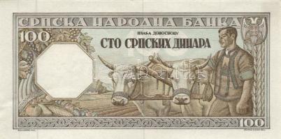 Szerbia / német megszállás 1943. 100D (2x) sorszámkövető T:I-,II
Serbia / German occupation 1943. 10...