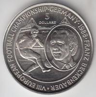 Niue 1988. 5$ "Franz Beckenauer" T:BU Niue 1988. 5 Dollars "Soccer player left of cameo / Franz Beckenauer" C:BU