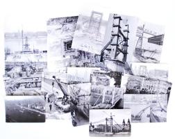 1964 16db felvétel az Erzsébet-híd építéséről és átadásáról, 6x9-13x18cm